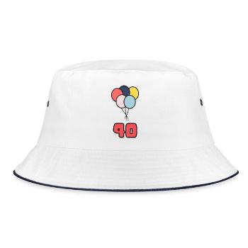 40. 40 YEARS. 40th ANNIVERSARY. 40TH ANNIVERSARY. - Bucket Hat - white/navy - Front