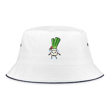 St. Nicholas Cute Spring Onion - Bucket Hat - white/navy - Front