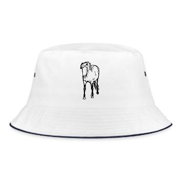 Horses T-shirt Gift Rider - Bucket Hat - white/navy - Front