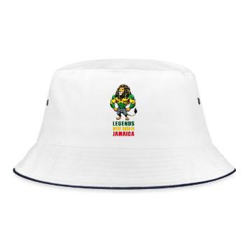 Musique reggae jamaïcaine - Bob - blanc/marine - Devant