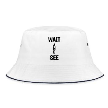 Wait And See - Bucket Hat - white/navy - Front
