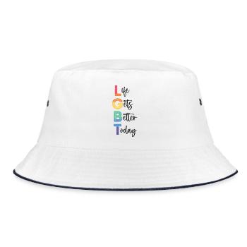 LGBT Pride Month - Life Gets Better Today - Bucket Hat - white/navy - Front