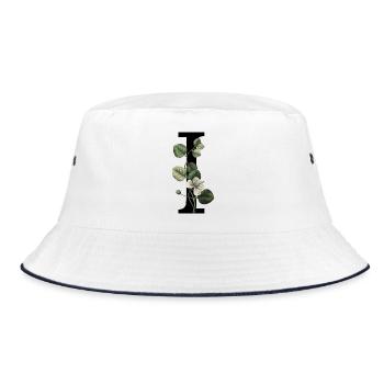 Letter I Green Botany - Bucket Hat - white/navy - Front