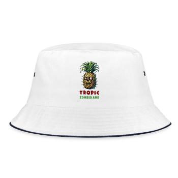 Tropic Zombieland pineapple - Bucket Hat - white/navy - Front