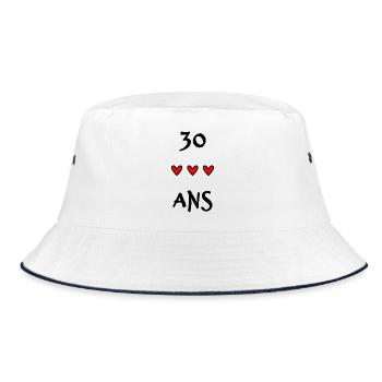 30. 30 YEARS. 30th ANNIVERSARY. 30 YEARS ANNIVERSARY. - Bucket Hat - white/navy - Front