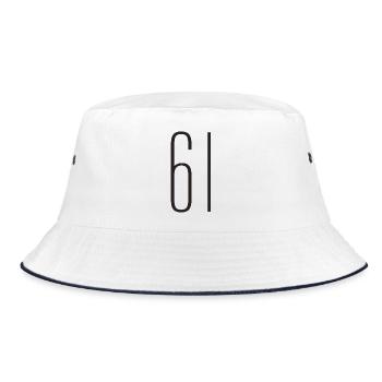 61 - Bucket Hat - white/navy - Front