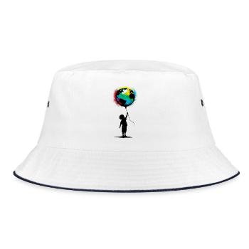 Planet Erde - Bucket Hat - Weiß/Navy - Vorne