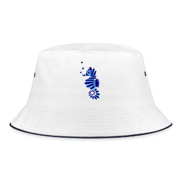 Seepferdchen blau - Bucket Hat - Weiß/Navy - Vorne