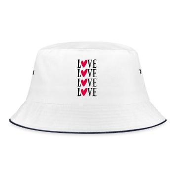 Liebe Liebe Liebe Liebe - Bucket Hat - Weiß/Navy - Vorne