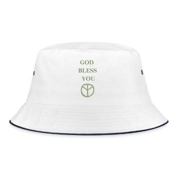 GOD BLESS YOU - Bucket Hat - Weiß/Navy - Vorne