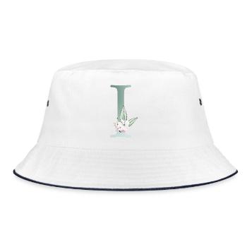 I Monogram, Floral, Personnalisable - Bob - blanc/marine - Devant
