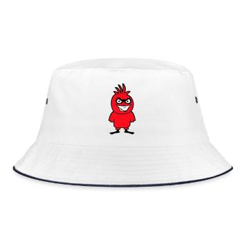 Parrot Bird Stares Nasty Aggressive Rage - Bucket Hat - white/navy - Front