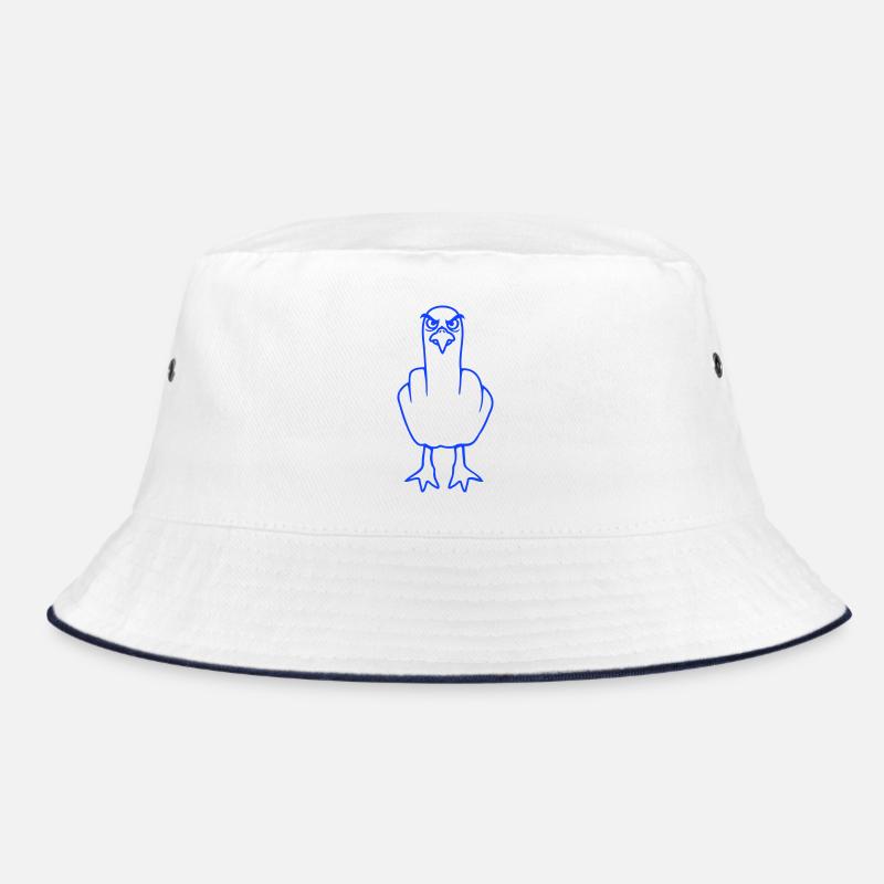 Seagull middle finger insult stinky finger naughty Bucket Hat