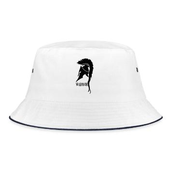 Antiker Krieger Schwarzer Helm - Bucket Hat - Weiß/Navy - Vorne