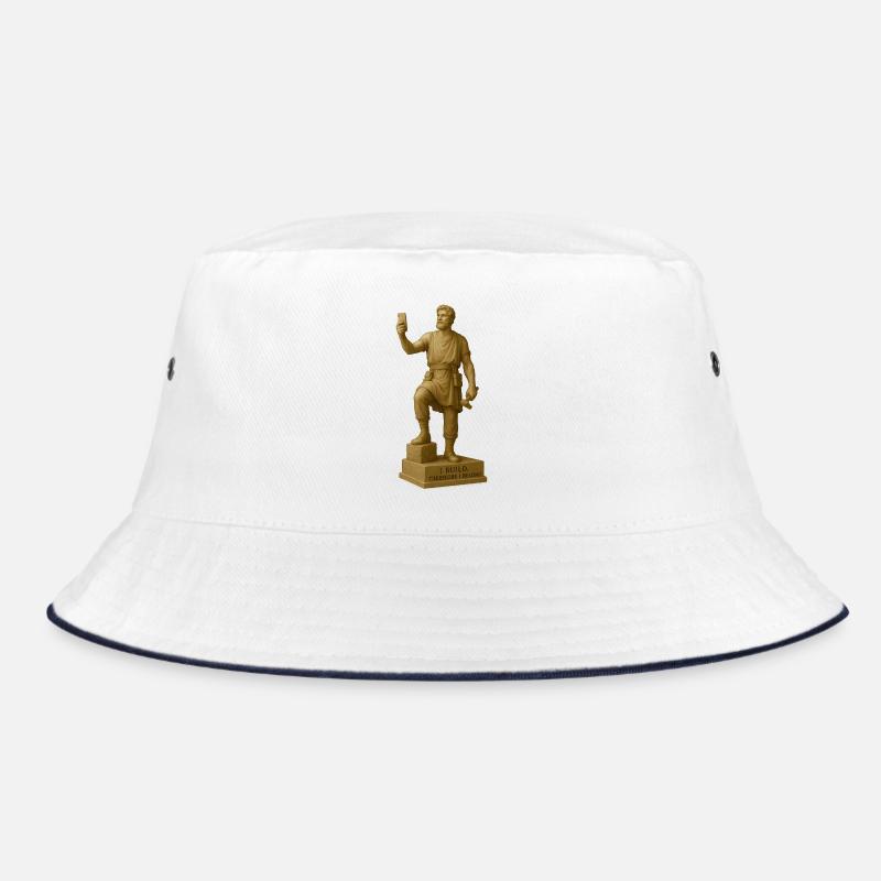 Ancient Philosopher Sculpture with Quote Bucket Hat