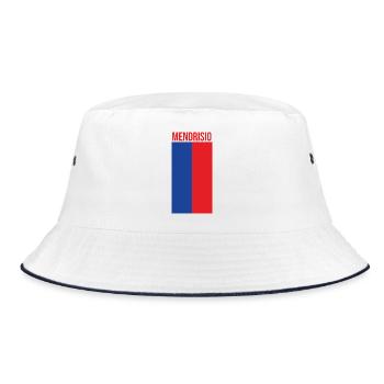 Ticino flag with Mendrisio lettering - Bucket Hat - white/navy - Front