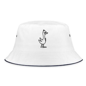 Angry goose - Bucket Hat - white/navy - Front
