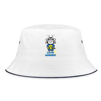 Kleiner Samurai Krieger - Bucket Hat - Weiß/Navy - Vorne
