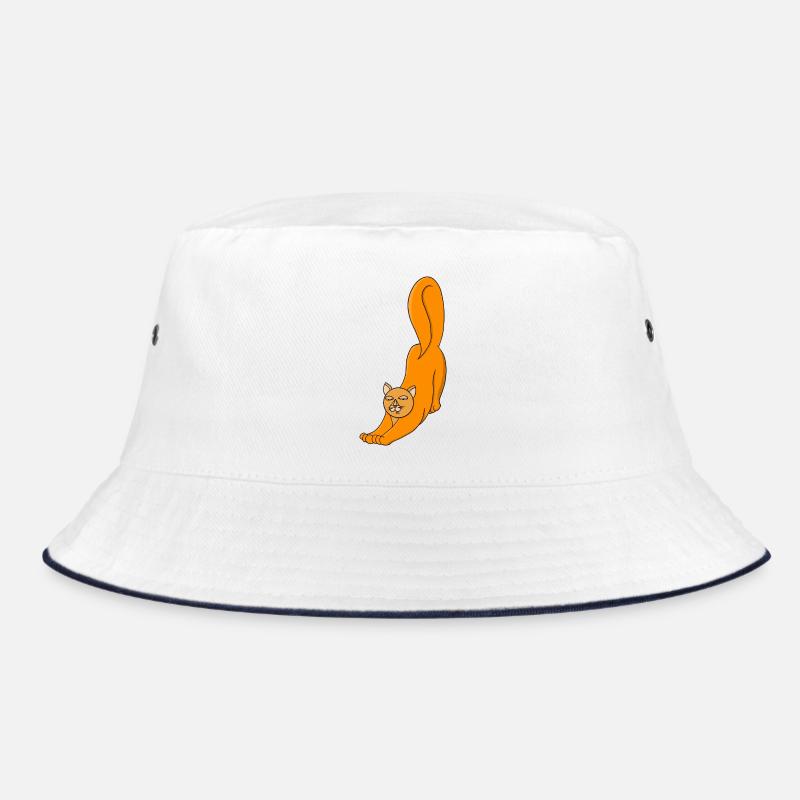 Stretching Orange Cat Bucket Hat