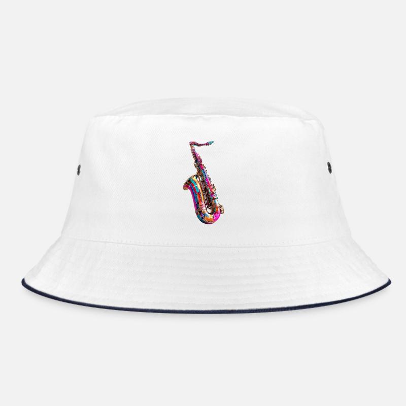 Design de saxophone coloré - Bob - blanc/marine