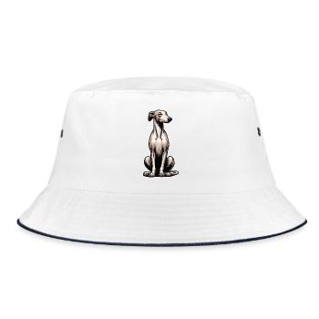 Whippet Greyhound Whippets Greyhound Owner - Bucket Hat - white/navy - Front