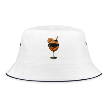 Ski Goggles Cocktail - Bucket Hat - white/navy - Front