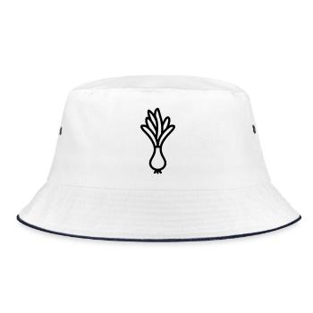 leek - Bucket Hat - white/navy - Front