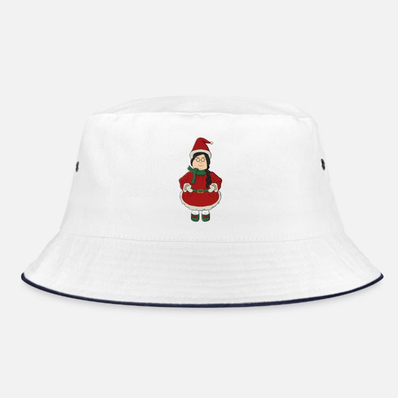 Weihnachtsmannmädchen im roten Kleid Bucket Hat