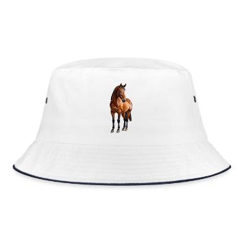 Horse - Bucket Hat - white/navy - Front