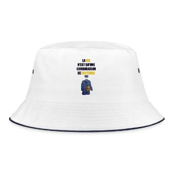 Life is just a combination of factors - Bucket Hat - white/navy - Front