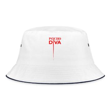 Psycho Diva – Sarcasm Spell Red - Bucket Hat - white/navy - Front