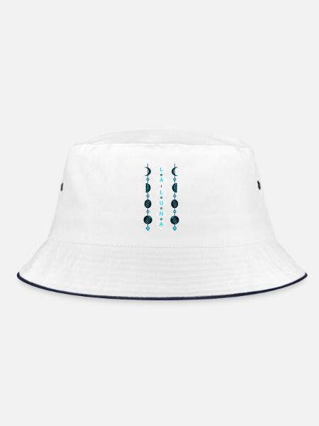 Mondphasen - Bucket Hat - Weiß/Navy - Vorne