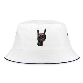 Rockhand Marble Print - Bucket Hat - white/navy - Front