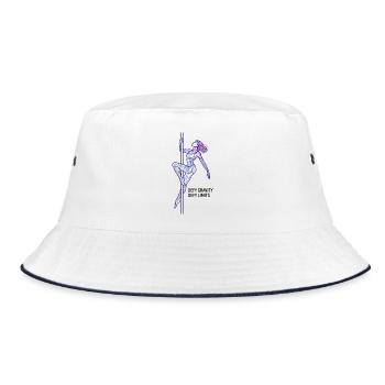 Pole Dance Line Art – Strong Woman Gift - Bucket Hat - white/navy - Front