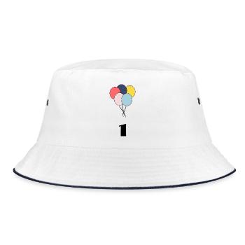 1. 1 Jahr. 1. JUBILÄUM. 1-JAHRESJUBILÄUM. - Bucket Hat - Weiß/Navy - Vorne