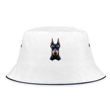 Doberman Motif Chien de Garde Fiers Dobermans - Bob - blanc/marine - Devant