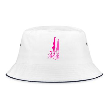 Kunstrad, Kunstradfahren, Hallenradsport - Bucket Hat - Weiß/Navy - Vorne