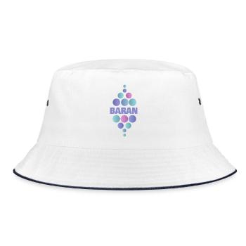 Tier Baran - Bucket Hat - Weiß/Navy - Vorne