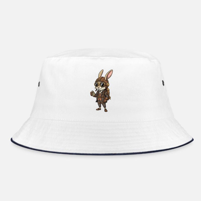 Bunny Explorer Steampunk Kompass Retro Bucket Hat