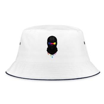 Motif de fierté de la cagoule arc-en-ciel en streetwear - Bob - blanc/marine - Devant