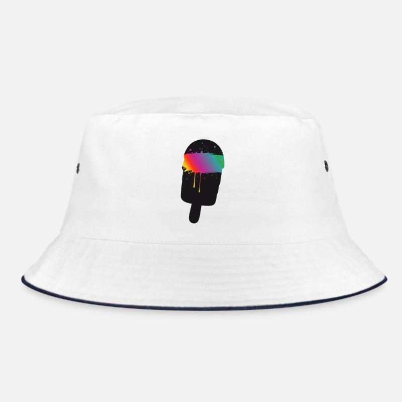 Regenbogen Eis Silhouette Street Art Style  Bucket Hat
