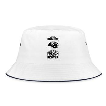 Old French horn player - Bucket Hat - white/navy - Front