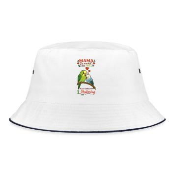 1. Muttertag - Bucket Hat - Weiß/Navy - Vorne