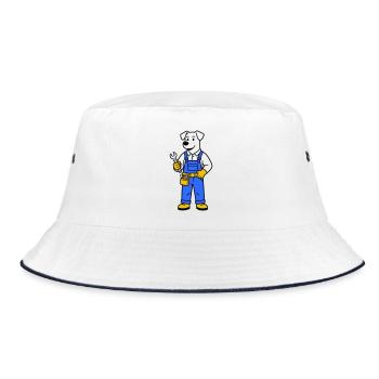 dog plumber - Bucket Hat - white/navy - Front