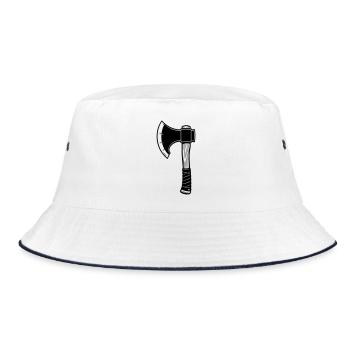 Battle axe - Bucket Hat - white/navy - Front