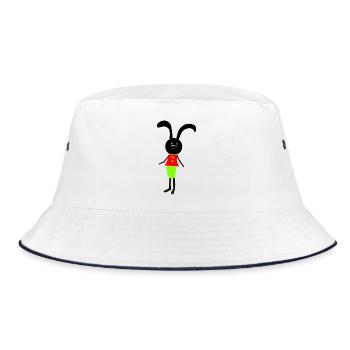 Hase Kinder Hasen Ostern - Bucket Hat - Weiß/Navy - Vorne
