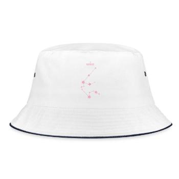 Aquarius Zodiac Sign Star Constellation Pink - Bucket Hat - white/navy - Front