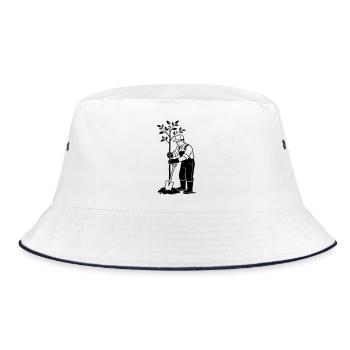 Gärtner - Bucket Hat - Weiß/Navy - Vorne