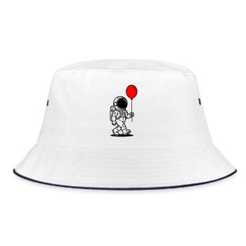 Astronaut mit Ballon - Bucket Hat - Weiß/Navy - Vorne
