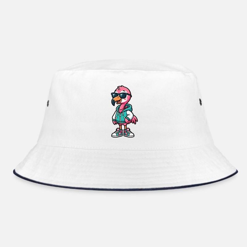 Flamant rose cool - Bob - blanc/marine
